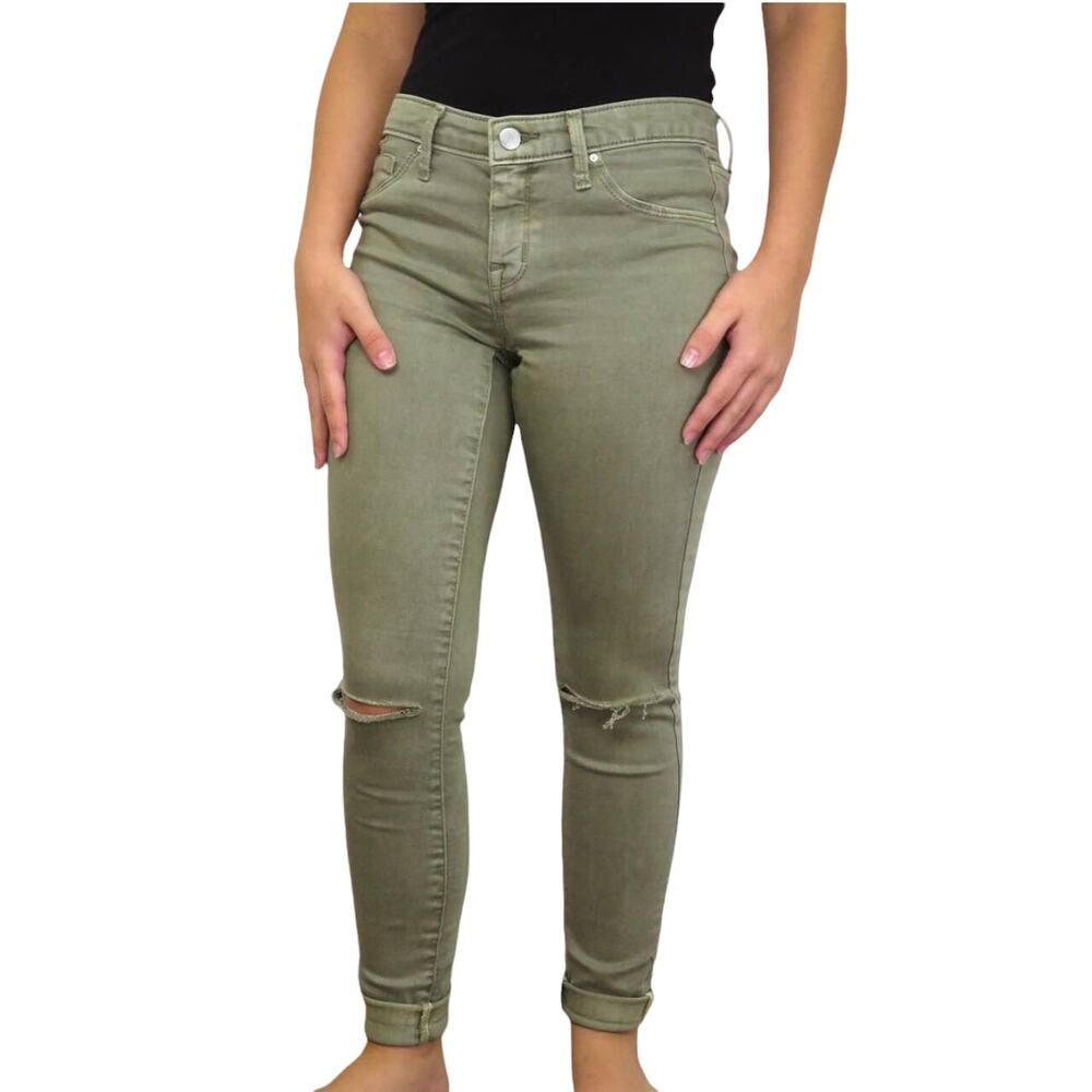 Mossimo Olive Green Mid Rise Skinny Jeans Size 0